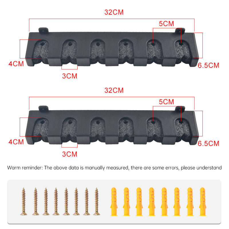 1pc 6-hole fishing rod wall mount, vertical/horizontal display frame