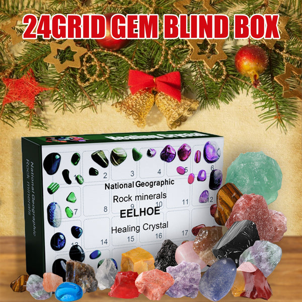 24 Grid Ore Blind Box, Green Christmas Surprise Guess Small Gift Blind Box