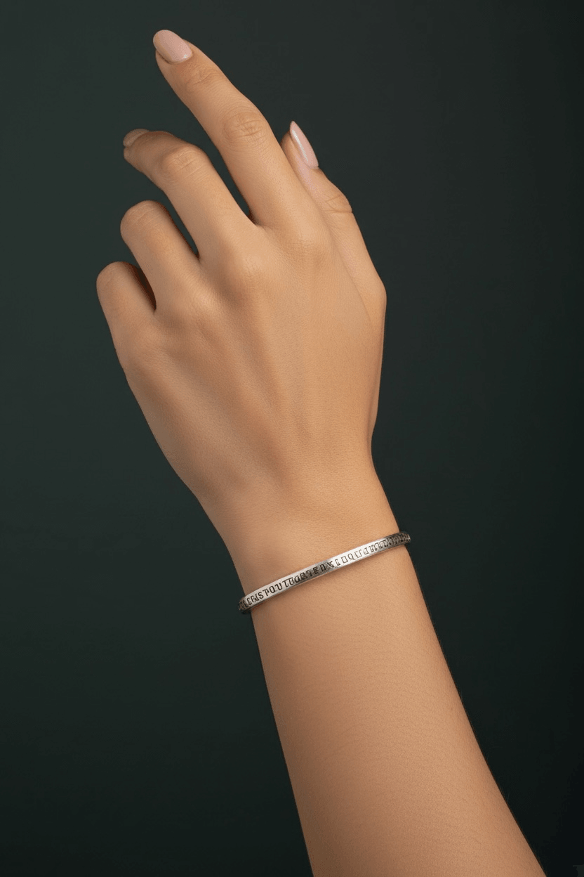 Armenian Alphabet Bracelet – 14K Gold Engraved Bangle