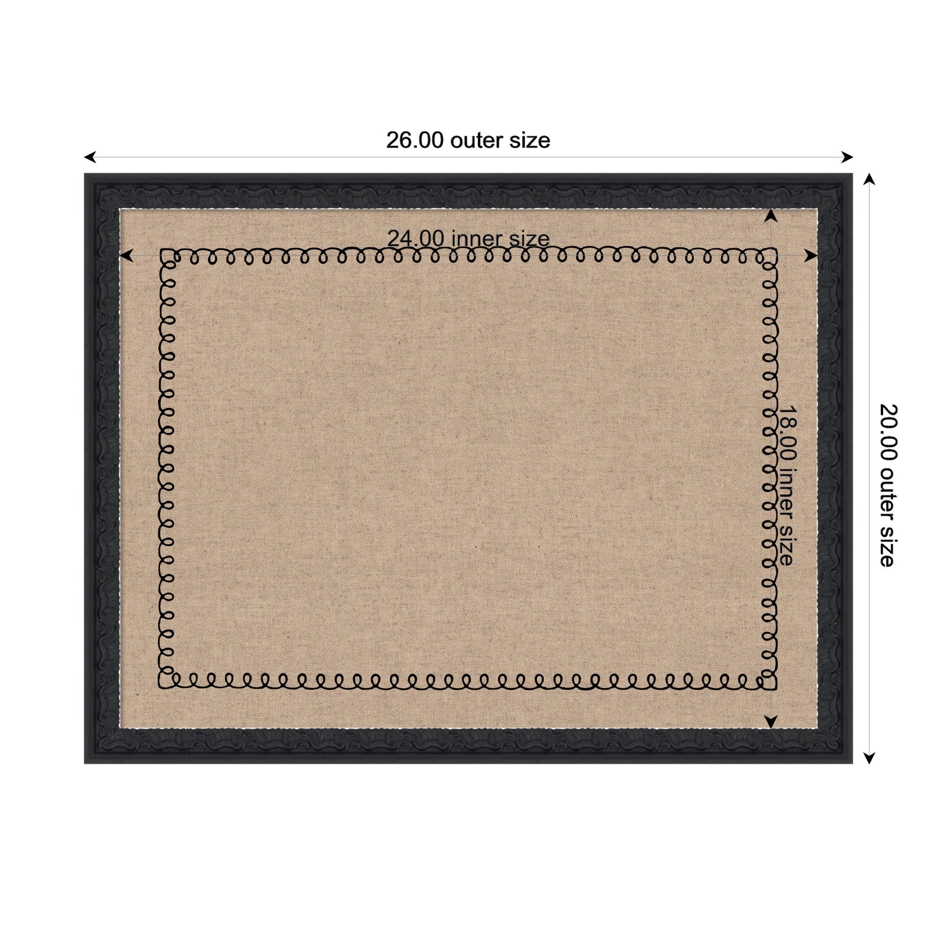 Pinboard Black Scallop Print