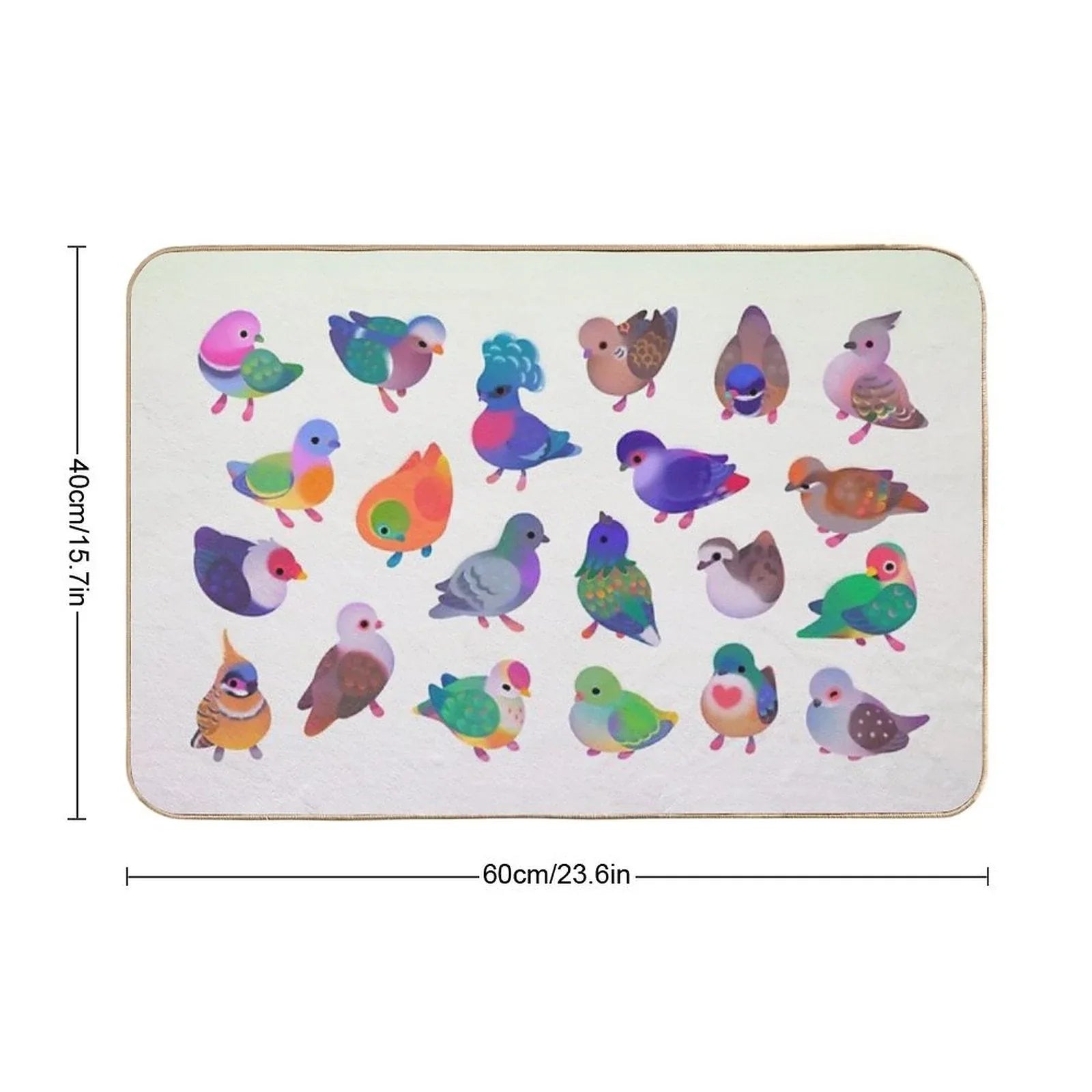 Wild Pigeon -bright, Name Bath Mat