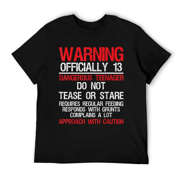 13 Years Old Warning Dangerousnager 13th Birthday T-Shirt