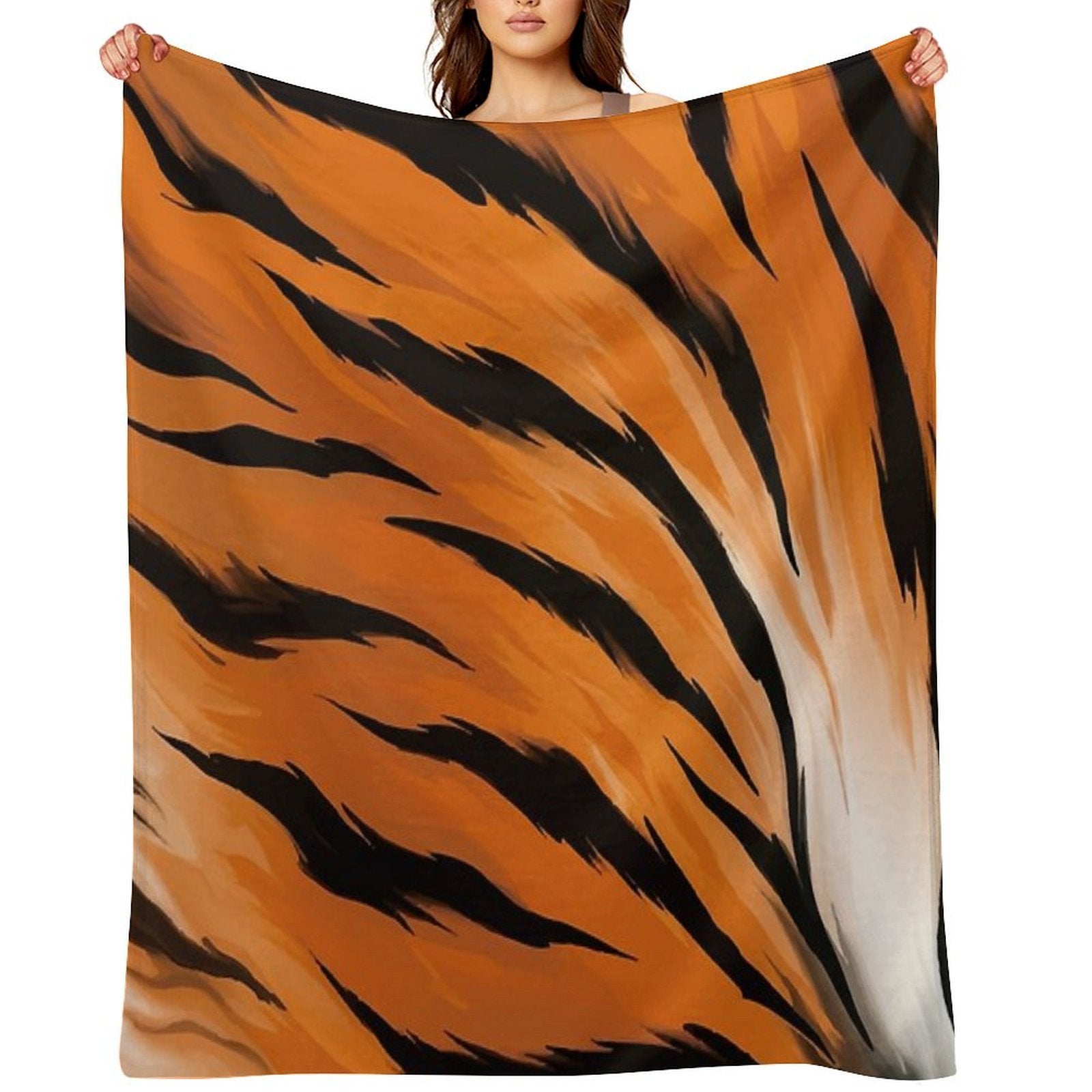 Tiger Pattern Shrink-resistant Throw Blanket