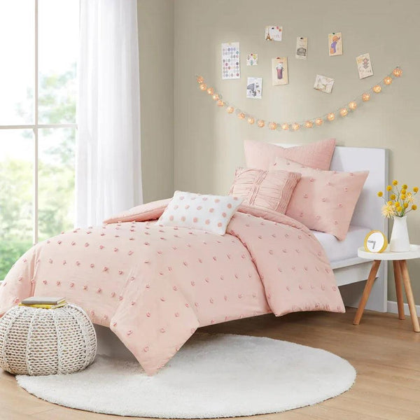 Brooklyn Cotton Jacquard Comforter Set with Euro Shams and Throw Pillows - Gifts for You 'n Me