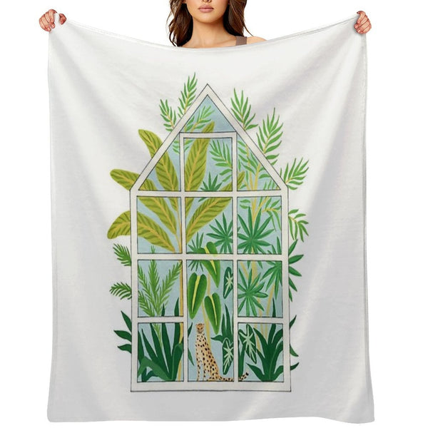 Jungle Greenhouse Velvety-soft Throw Blanket