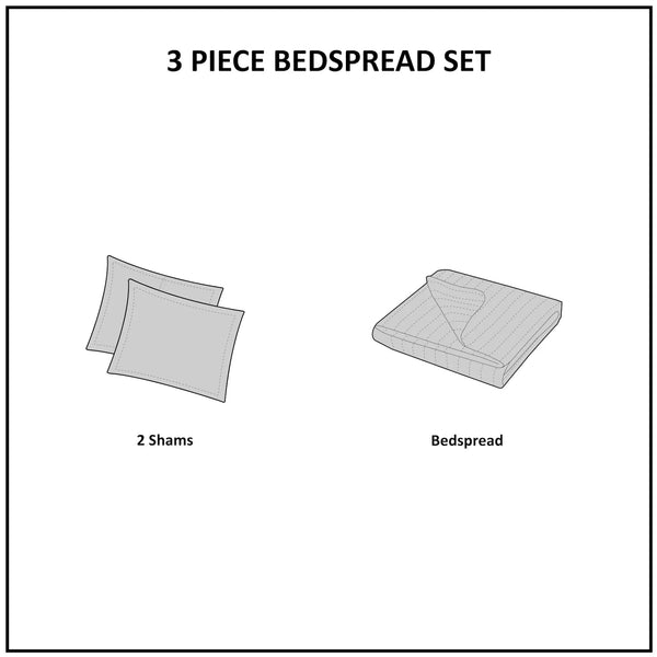 Sabrina 3 Piece Tufted Cotton Chenille Bedspread Set - Taupe - Gifts for You 'n Me