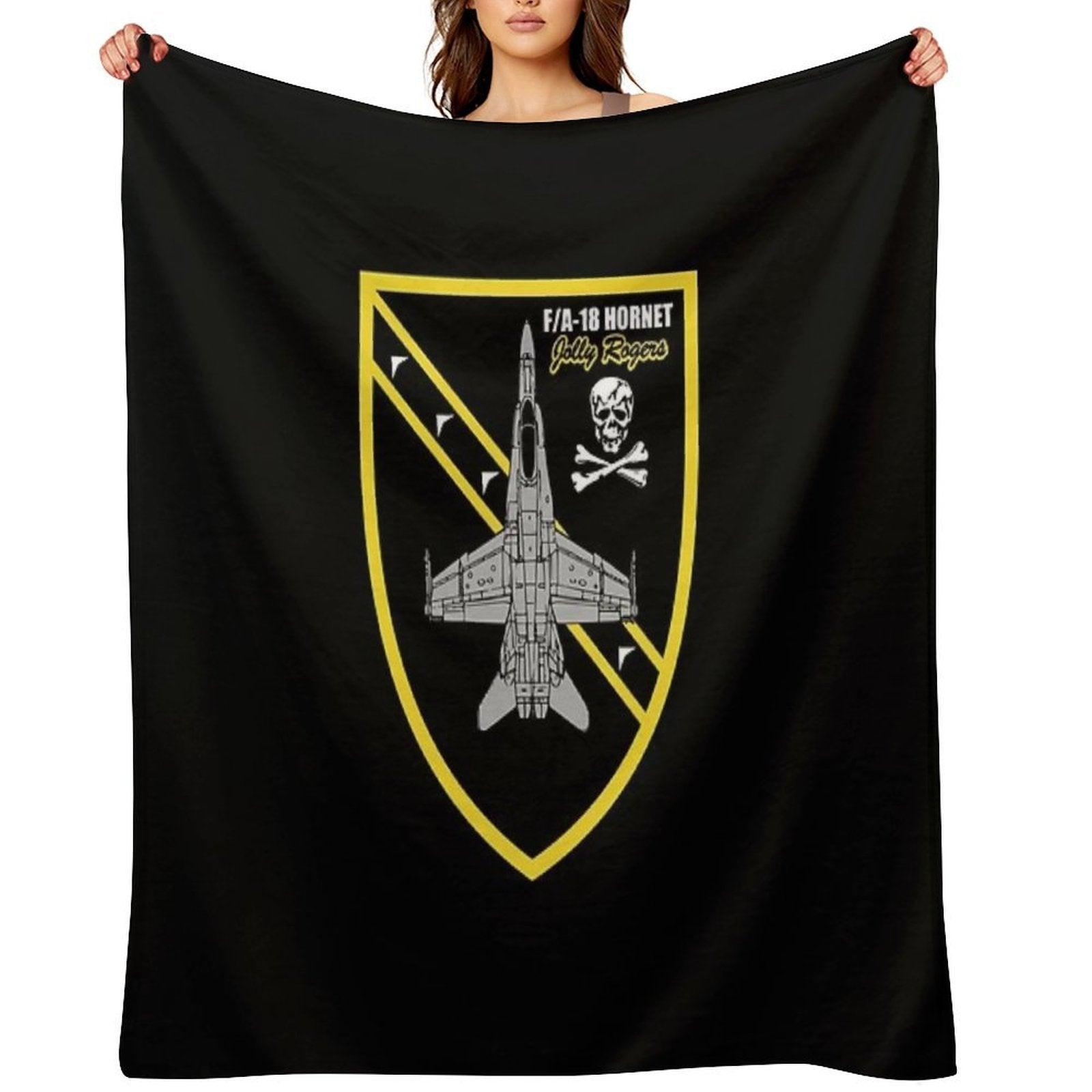 FA-18 Hornet Jolly Rogers Throw Blanket