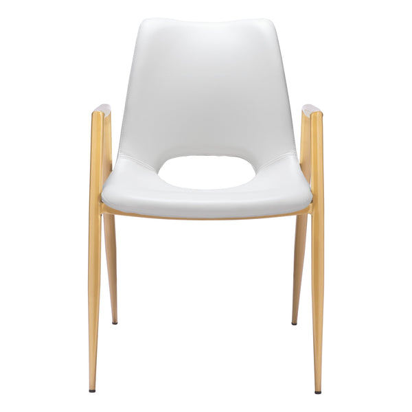 Desi Dining Chair (Set of 2) White & Gold