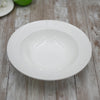 White Porcelain Deep Plate With Embossed Wide Rim 9