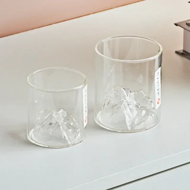 Small Transparent Glass Coffee Cup Mountain Glass Whisky Heat Resistant Tea Drink Milk Juice Cup Cups Drinking Glasses