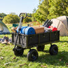880 lbs Utility Wagon Flatbed with Removable Oxford Cloth Liner-Black