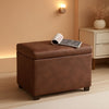 Leather Storage Ottoman Bench 24 Inches Rectangular