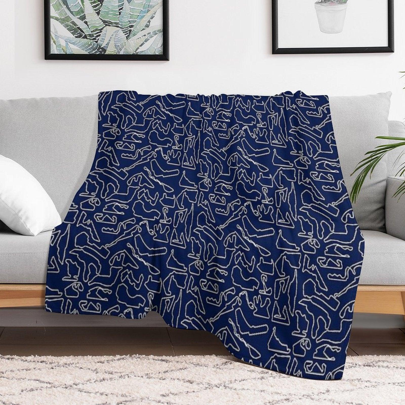 F1 Tracks 2023 (Dark Blue) Throw Blanket