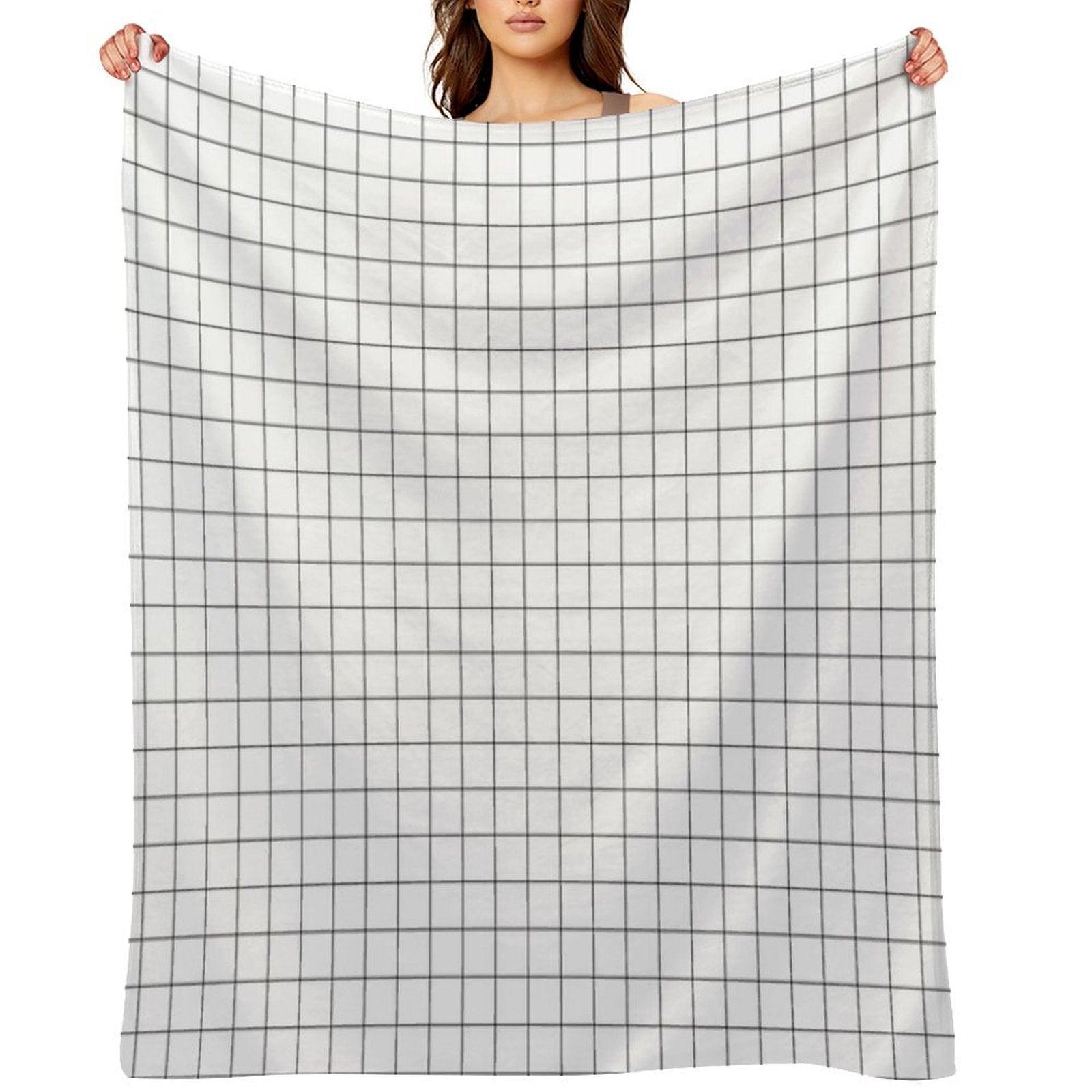 Black Grid Throw Blanket