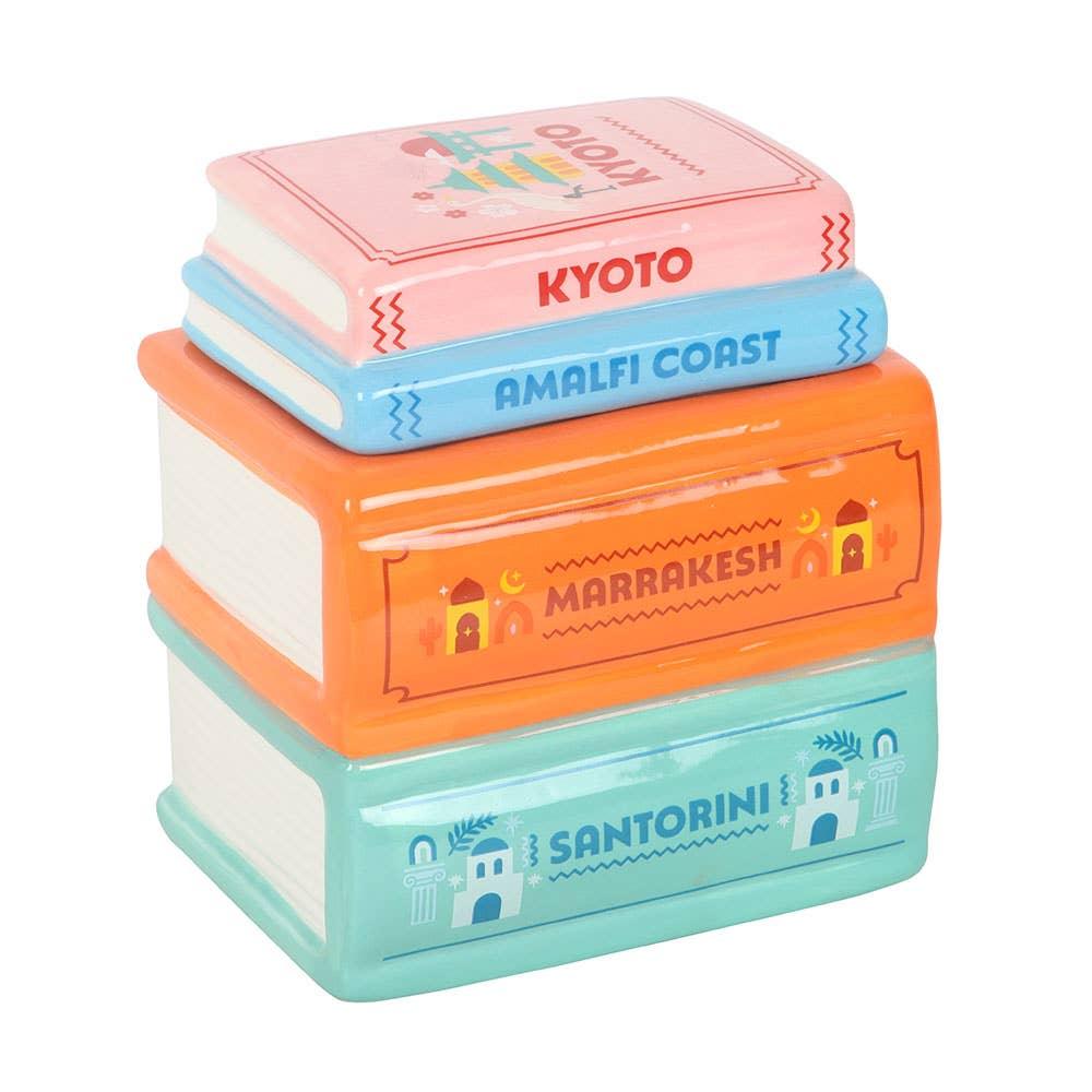 Travel Book Stack Tealight Wax Warmer