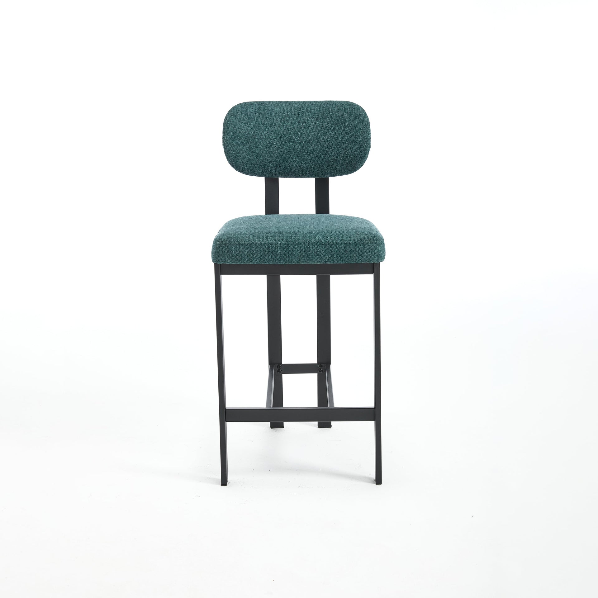 Bar Stools Set of 2, 26 inch Modern Upholstered Fabric Counter Height Barstools, Kitchen Island Chairs with Black Metal Legs for Dining Room/Kitchen Island/Bar
