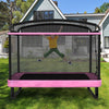 6 FT Kids Trampoline with Swing and Horizontal Bar Small Rectangle Trampoline-Pink