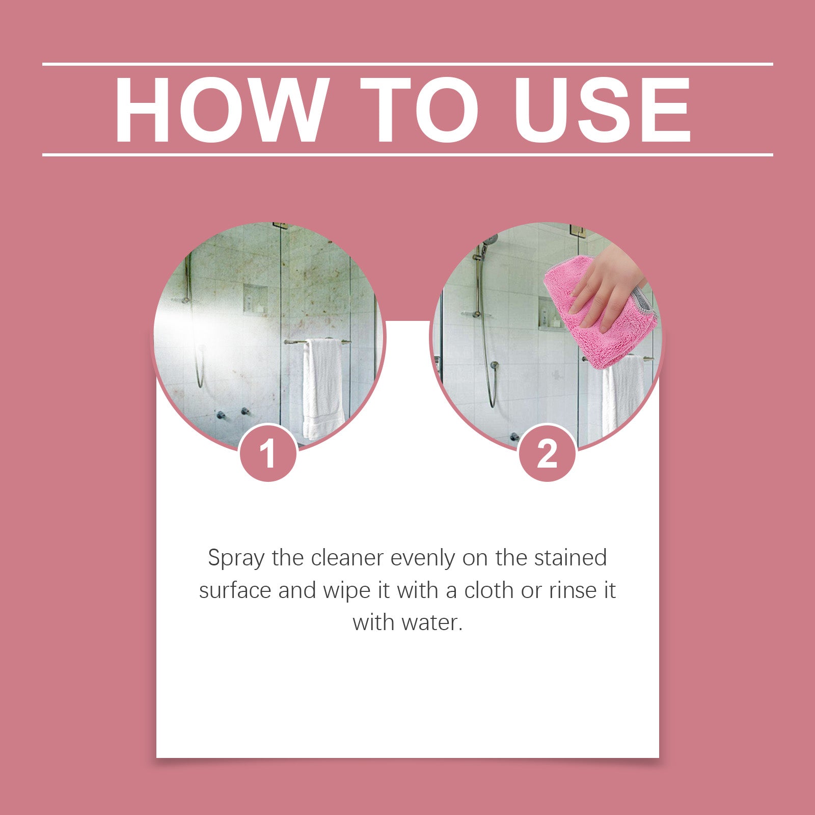 Bathroom Water Stain Remover, Bathroom Glass Door Bathtub Tile Stain Scale Cleaning Cleaner