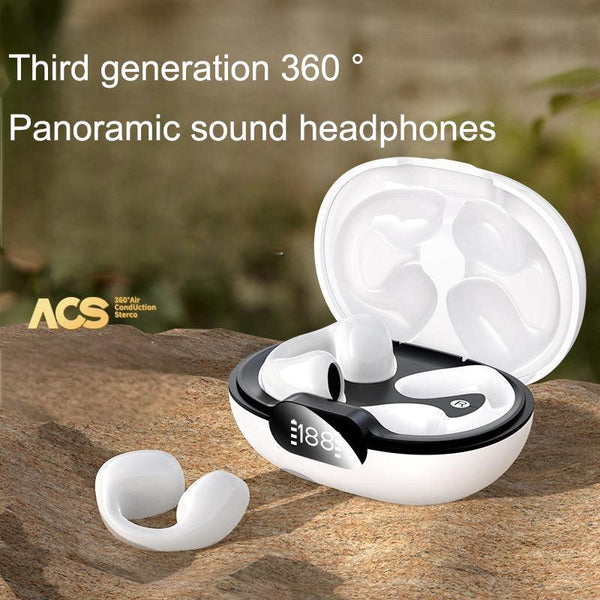 Clip on wireless Bluetooth earphones 5.3 clip on bone conduction sports earphones with ultra long battery life TWS earphones