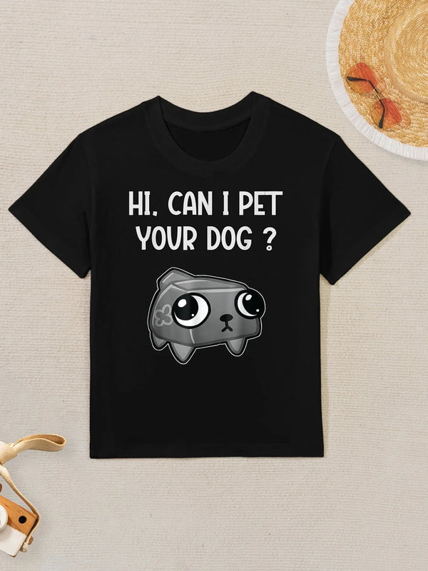 Dandy's World Pebble  Can I Pet Your Dog Dandy's World Kids T-Shirt