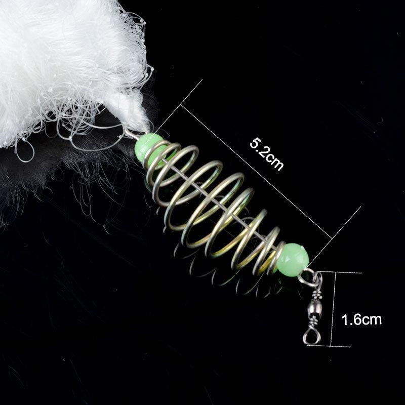 LEO  Night Luminous Beads Copper Spring Shoal Fishing Net with Ball  Freshwater
