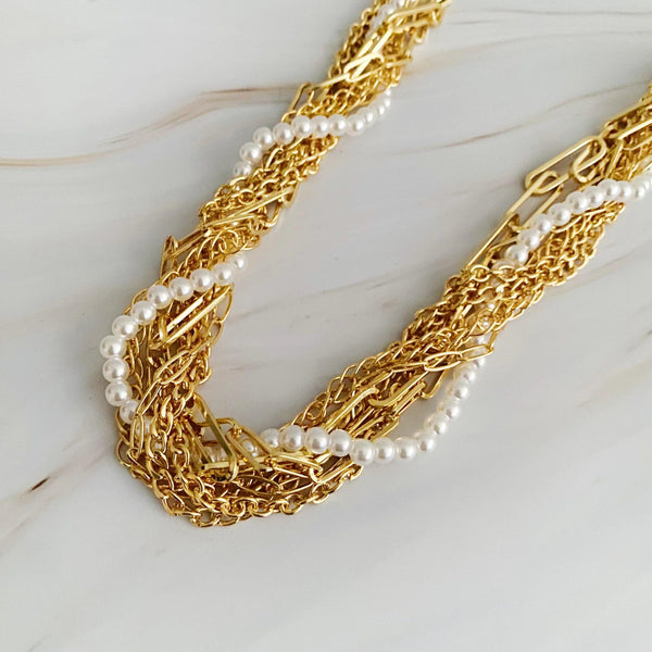 Multi Chain Pearl Necklace - Gifts for You 'n Me