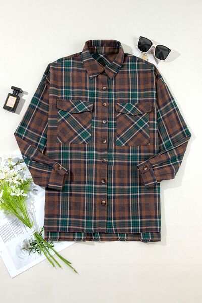 Timeless Women's Classic Plaid Button-Up Long Sleeve Jacket – Lightweight & Stylish Cotton-Blend Outerwear
