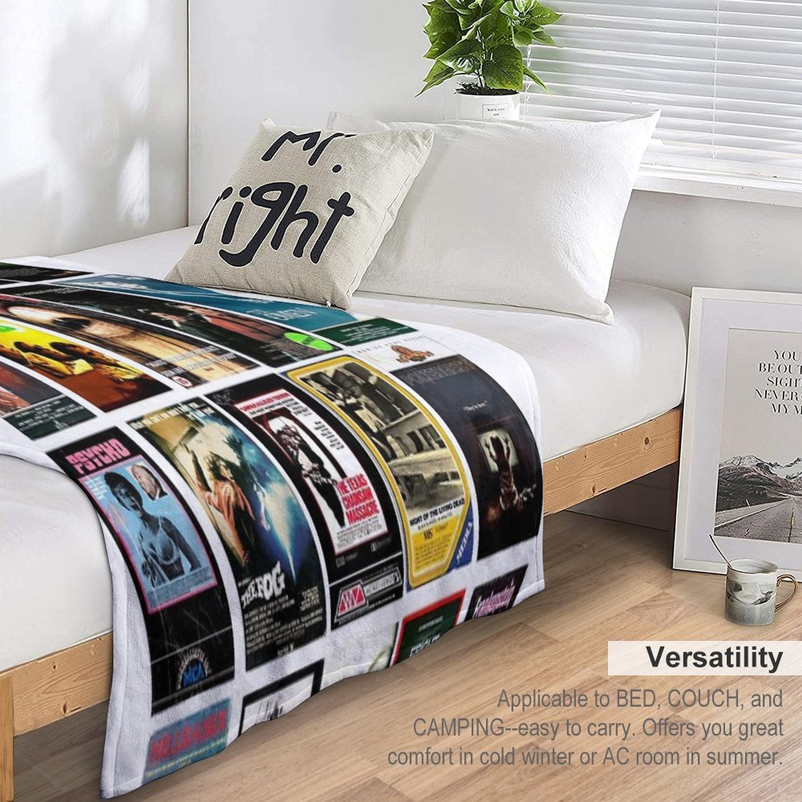 Horror Movie Classics - Cult Films - Vintage VHS Collection Travel-friendly Throw Blanket