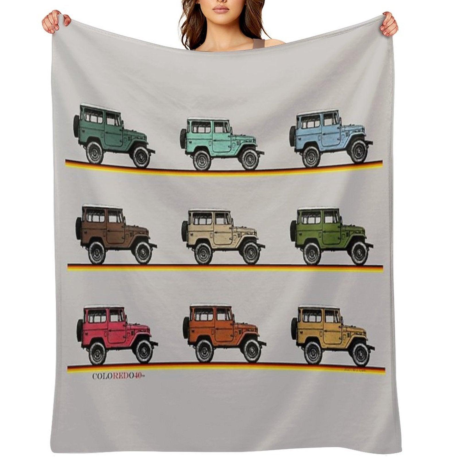 Toyota FJ40 Land Cruiser 9 Stack Throw Blanket