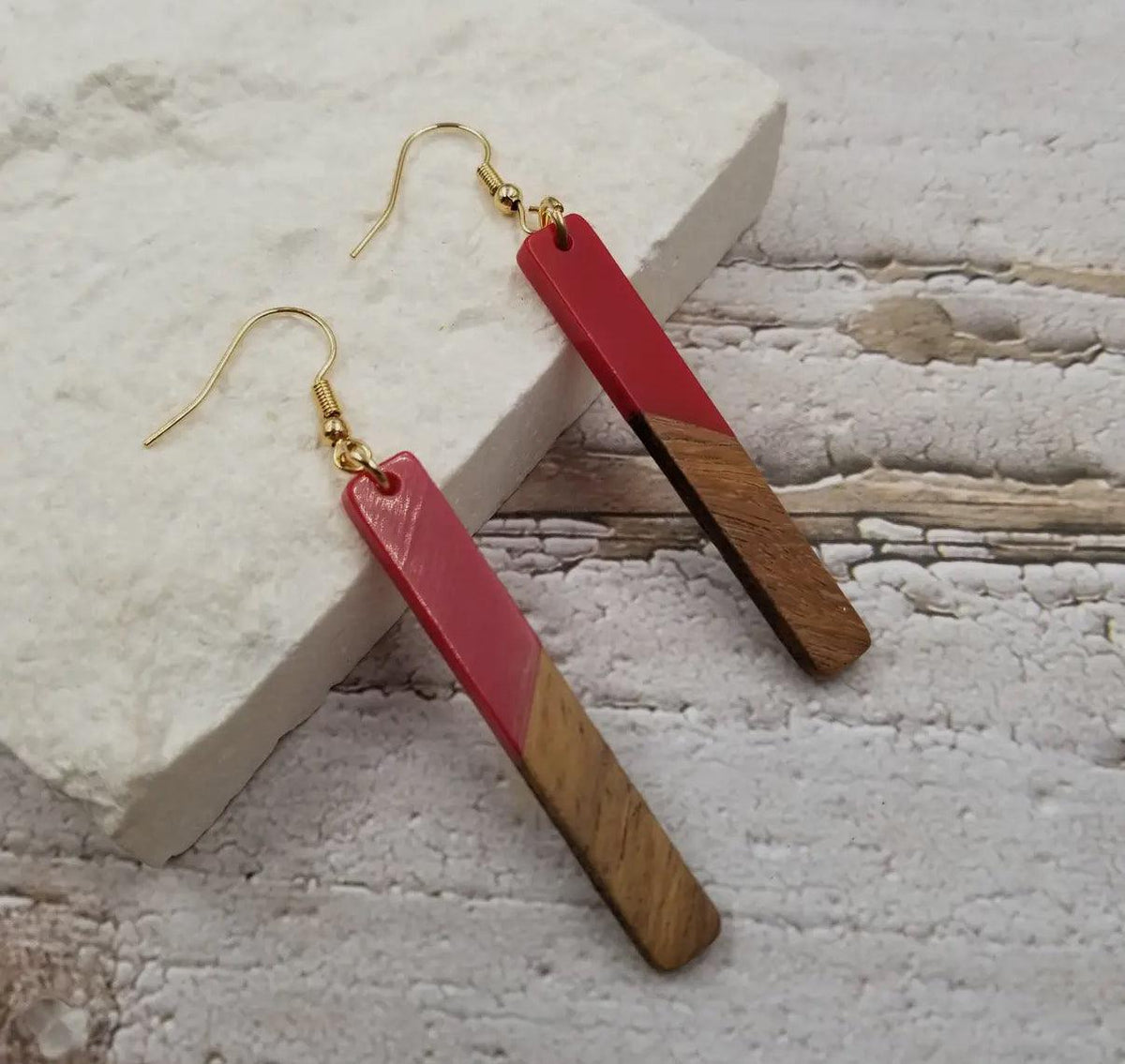 Resin Wood Earrings
