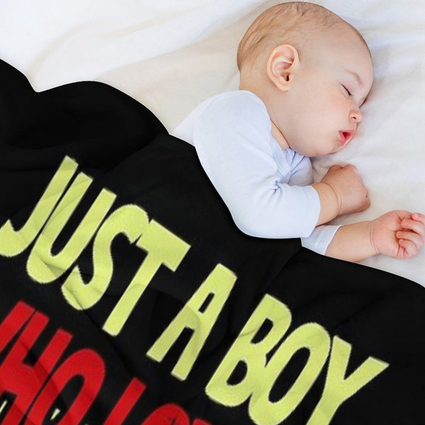 Just A Boy Who Loves Titanic Titanic Ship Lover Boys Kids Easy Care Throw Blanket