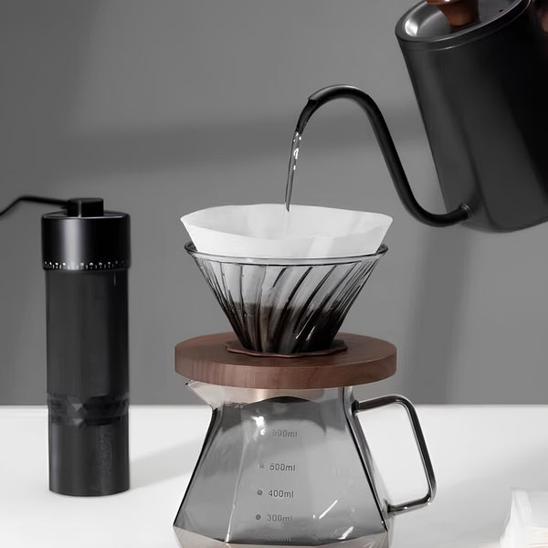 Coffee Brewing V60 Set with Walnut Wood Holder
