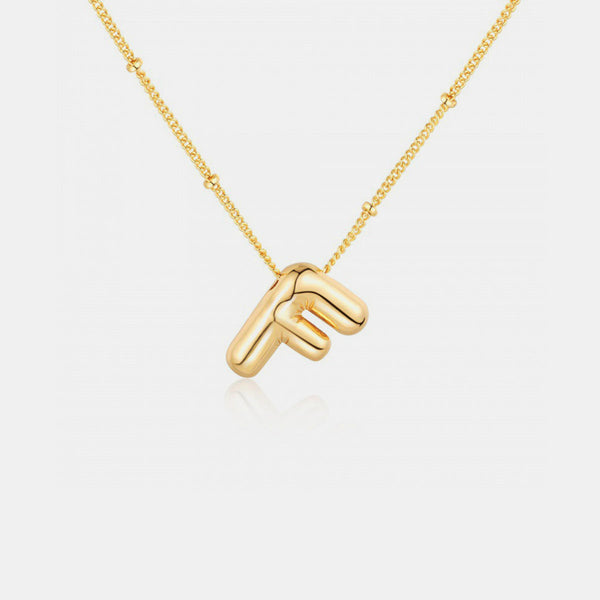 Gold Initial Letter Pendant Necklace
