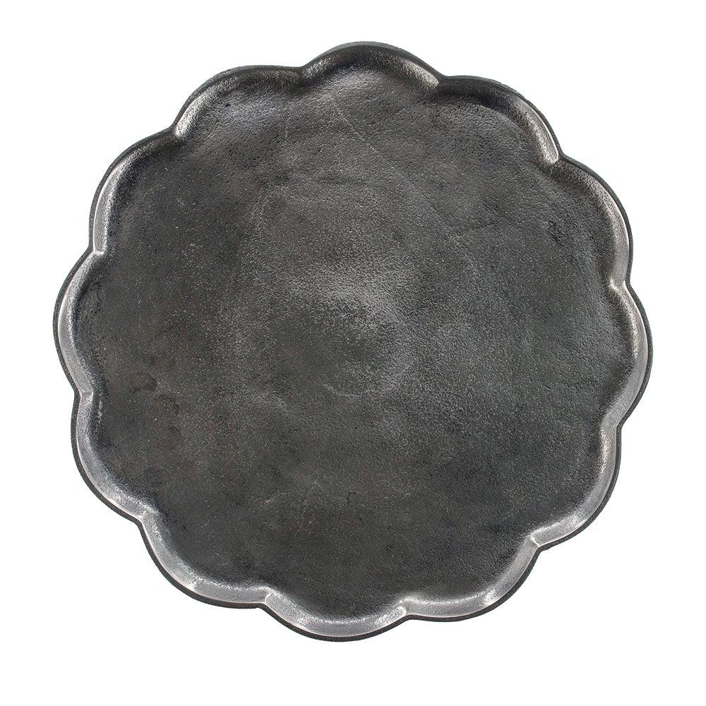 Silver Leaf Antique Aluminum Accent End Table