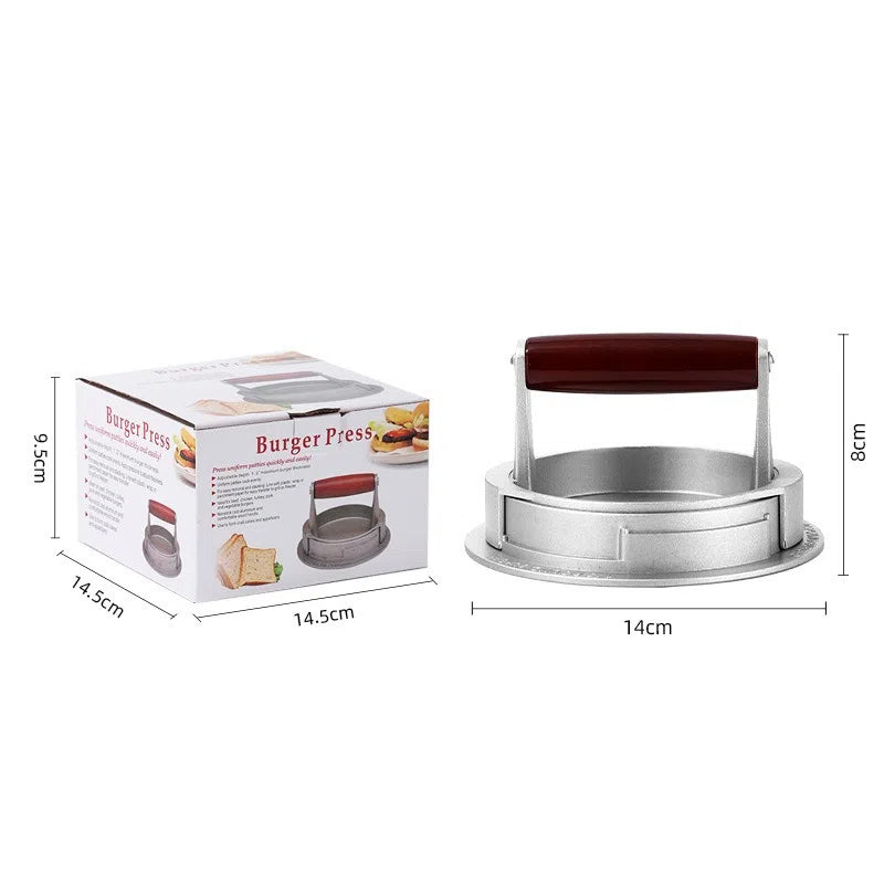 DIY rotary meat patty press three in one adjustable household aluminum alloy hamburger meat press mold manual