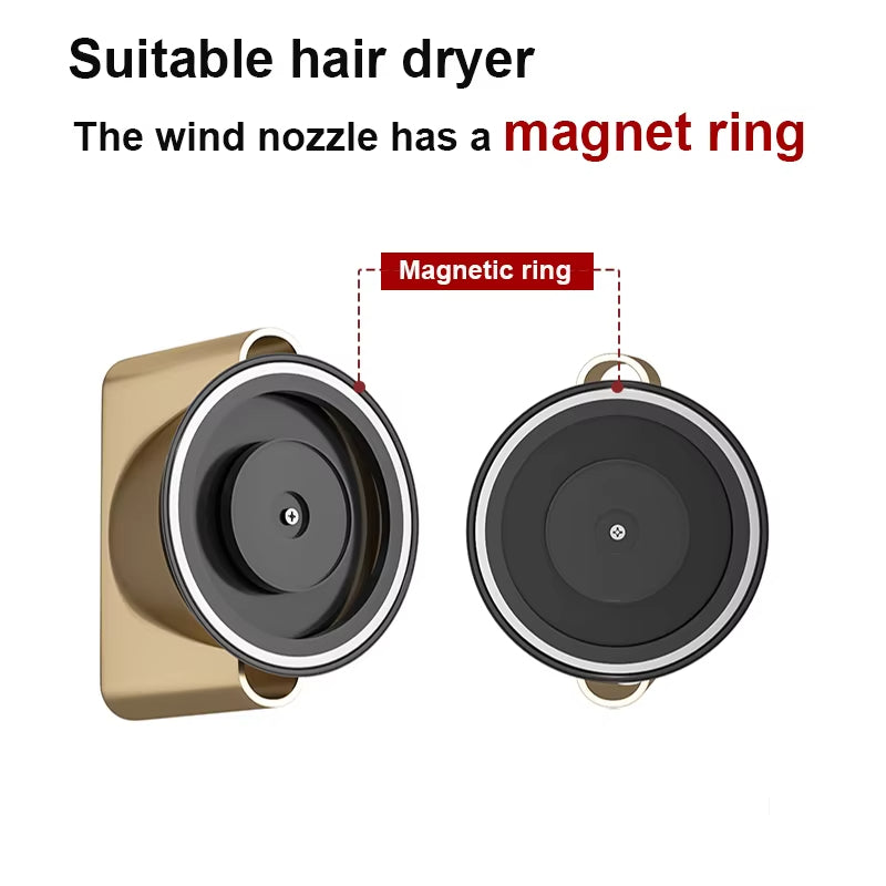 No - drill Magnetic Hair Dryer Wall Mount. Synthetic plastic, for Dyson/Leihen/Kexi. Colors: gray & white