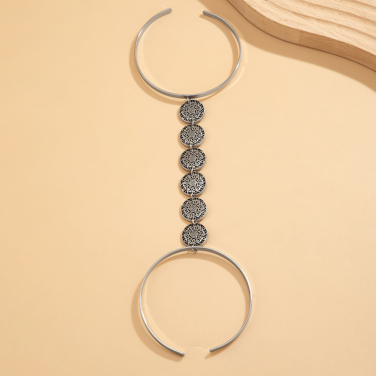 Bohemian style geometric metal arm ring Leg Chain minimalist imitation turquoise arm chain