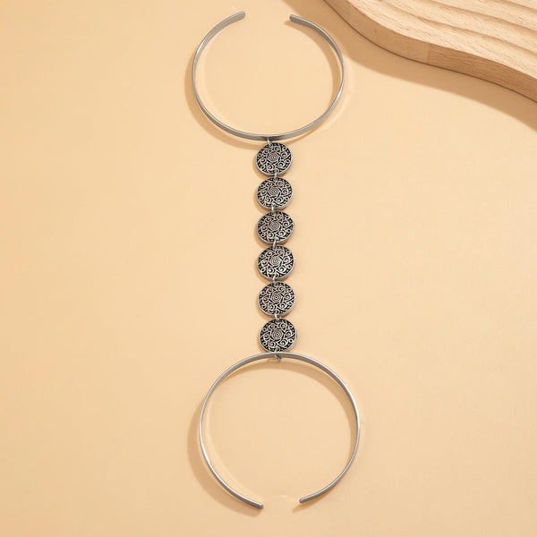 Bohemian style geometric metal arm ring Leg Chain minimalist imitation turquoise arm chain