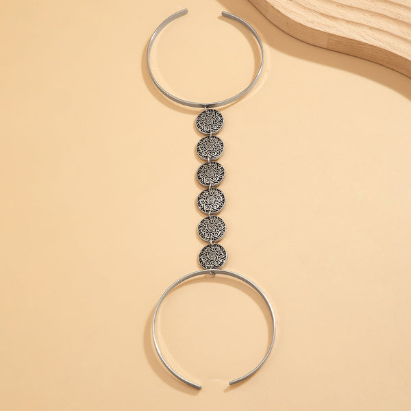 Bohemian style geometric metal arm ring Leg Chain minimalist imitation turquoise arm chain