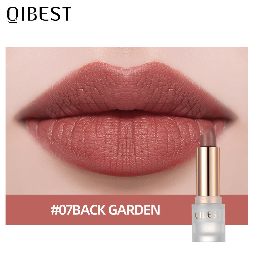 QIBEST Lipstick Velvet Matte Lipstick Not Easy To Fade Easy To Color Matte Lipstick