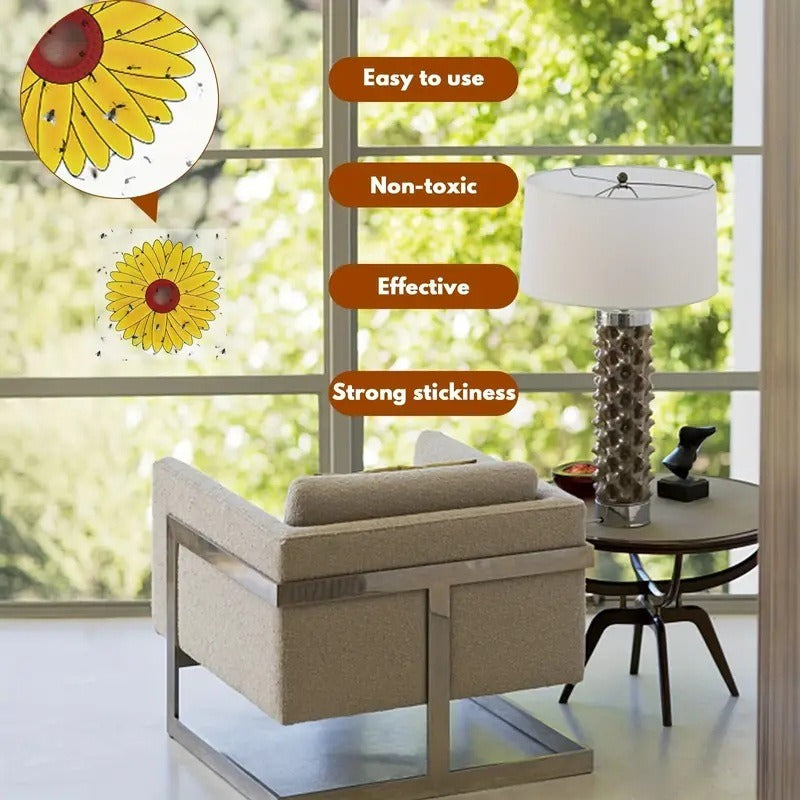 Window Fruit Fly Traps with Strong Stickiness Indoor use Sunflower Window Fly Stickers