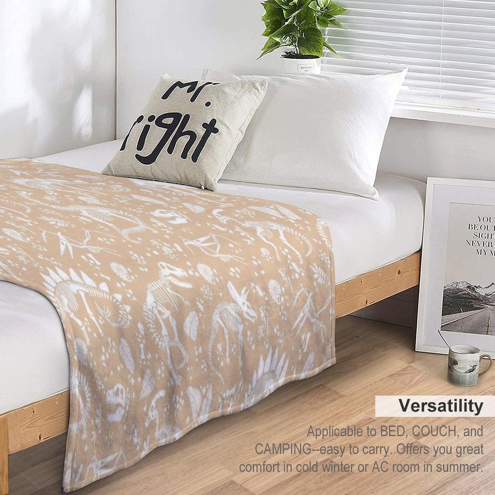 Excavated Dinosaur Fossils - Taupe Throw Blanket