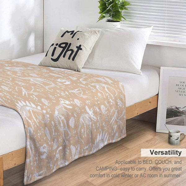 Excavated Dinosaur Fossils - Taupe Throw Blanket