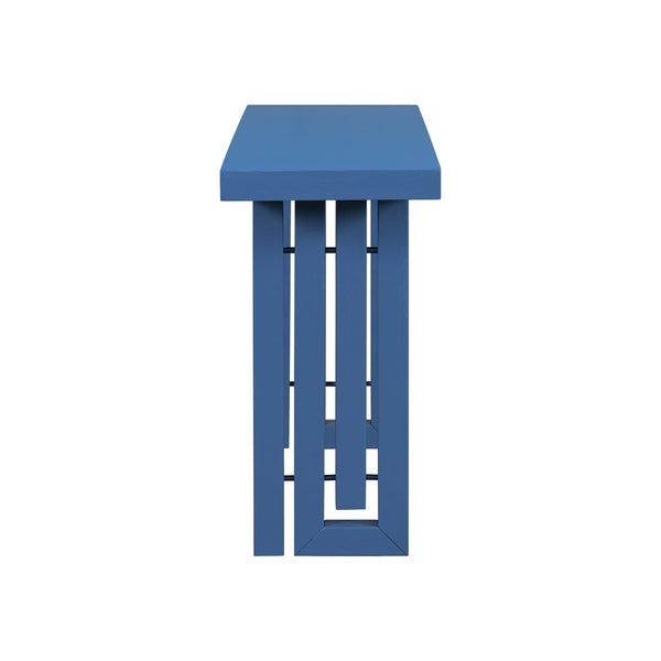 Uniquely Designed Oak Veneer Console Table with Distinctive Side Shapes