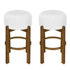 Set of 2 Dark Walnut & Ivory Rubberwood Bar Stool