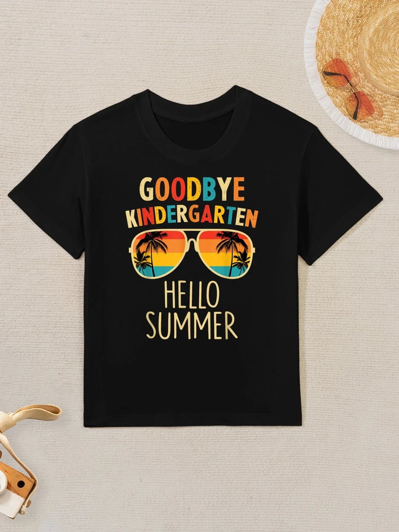 Goodbye Kindergarten Hello Summer Last Day Graduation Boys Kids T-Shirt