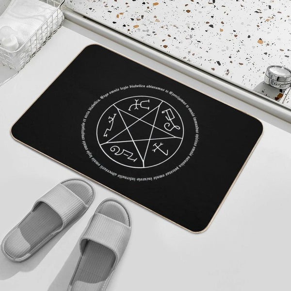 Devil's Trap with Exorcism Scripture Supernatural Quote Bath Mat