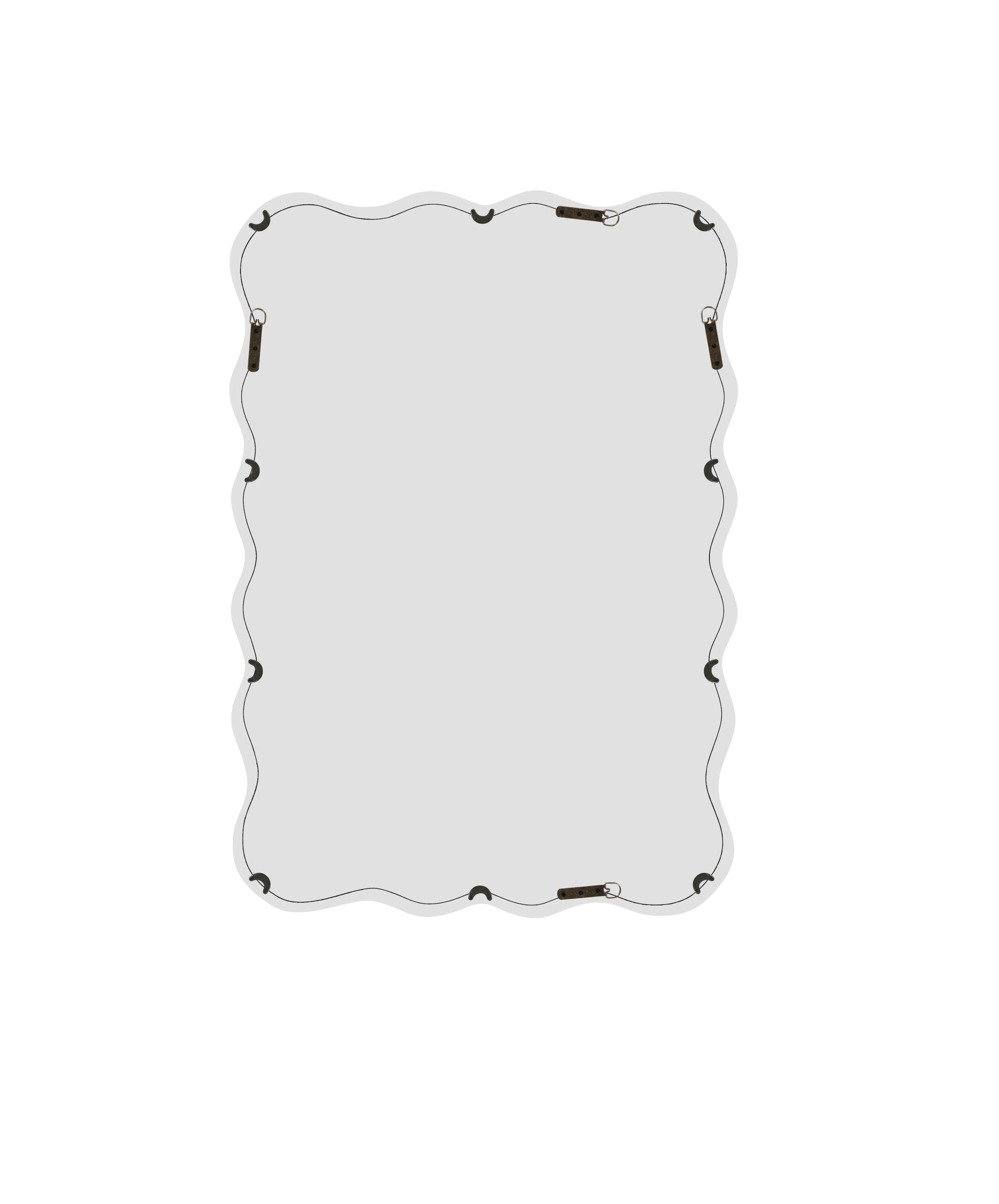 Solid Wood Wavy Rectangle  Mirror-Natural-Wood   40' x 28' Modern Mirror Wall Decor for Bathroom, Bedroom, Living Room, Dining Room, Cloakroom, Entryway