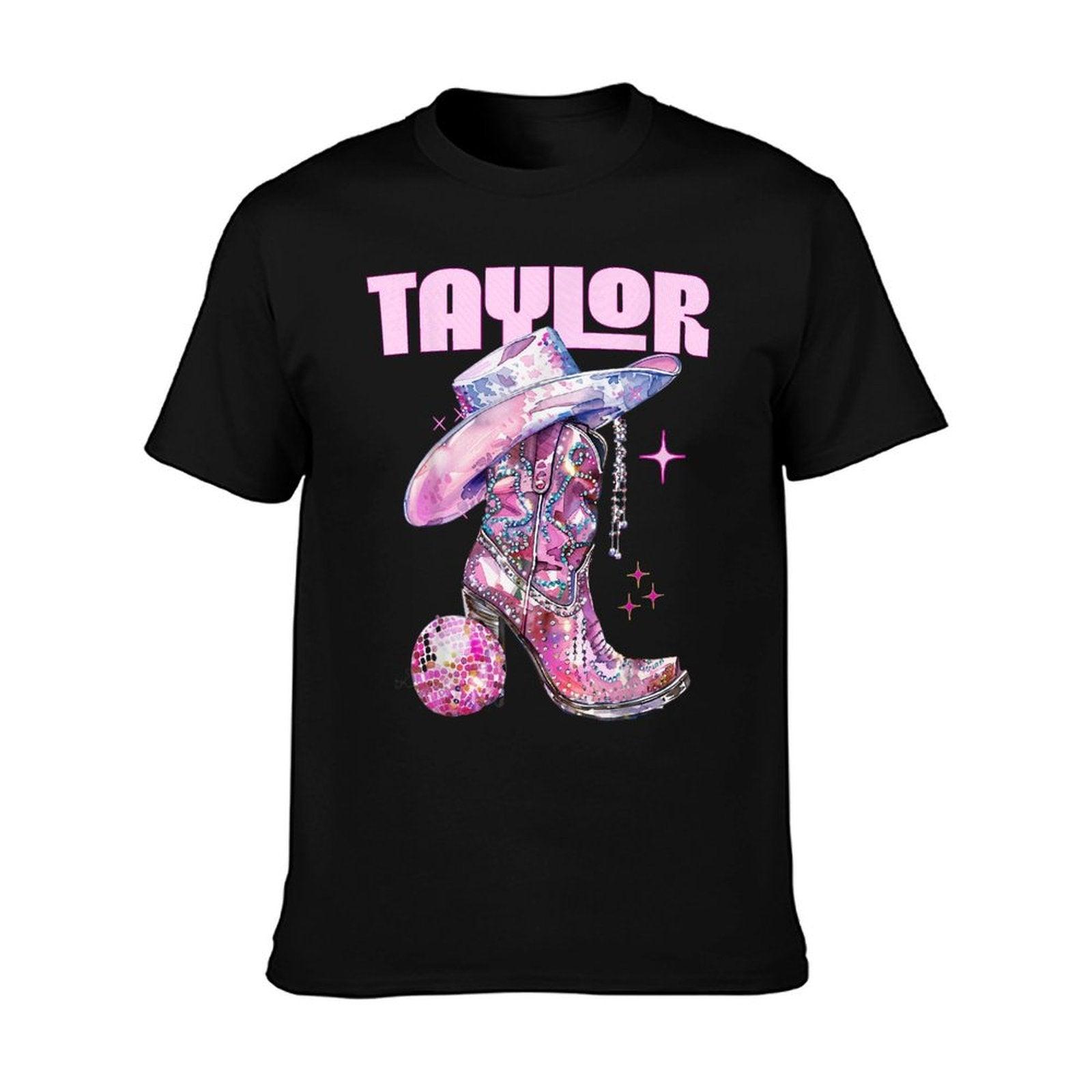 Taylor Outfit Disco Pink Cowgirl Shirt Womenn Girls Name T-Shirt