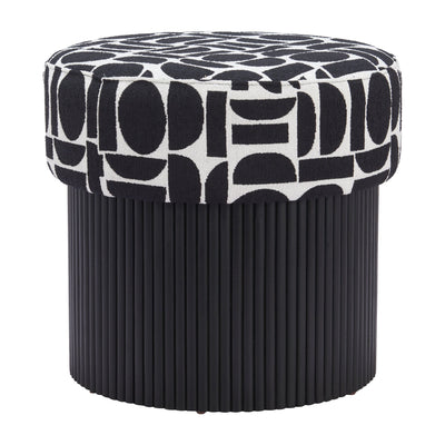 Boto Storage Ottoman Black & White